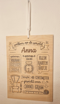 Alternative view of Geboorte bord, eerste haartjes