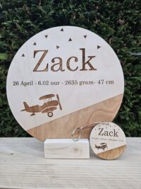 Alternative view of Geboorte bordje van kaartje